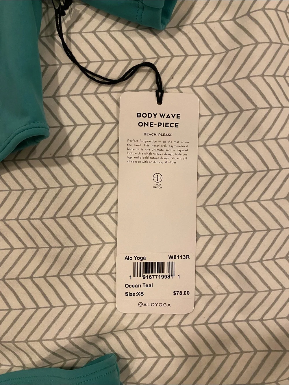 ALO Yoga Teal Asymmetric Cutout One-Piece Swimsuit